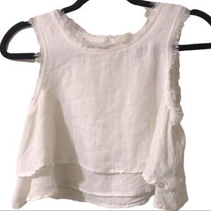 Le Lis cropped 2 layered gauze sleeveless top
